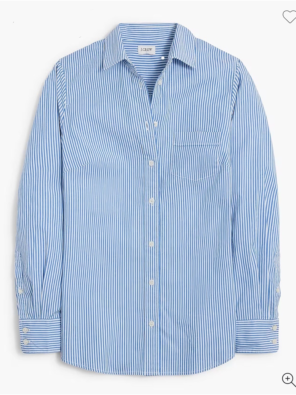 J. Crew Factory Blue and White Stripe Button-Down Shirt - Picture 1 of 4